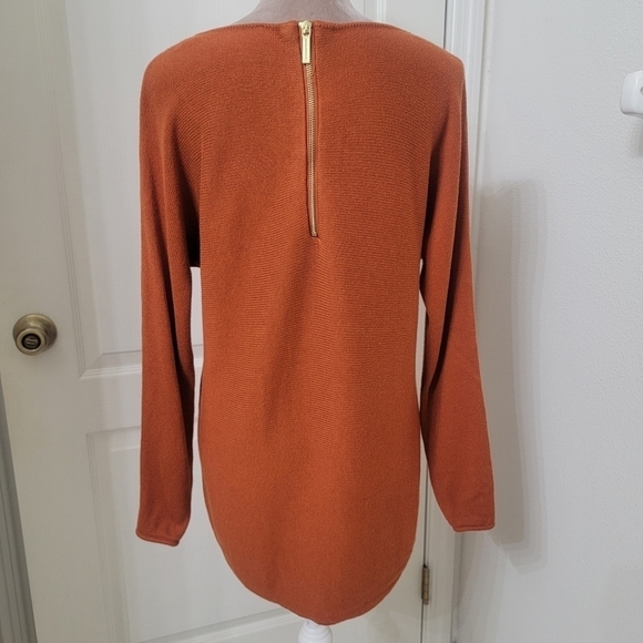 Michael Kors Sunset Orange (Rust) Long Sleeve Knit Sweater, NO SIZE TAG - Picture 3 of 9
